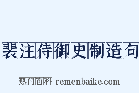 裴注侍御史制造句是什么意思的图片